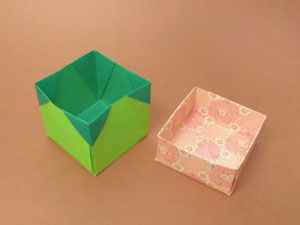 フタ付きの箱 2種」 (笠原邦彦:創作 「折り紙百科-子供から大人まで