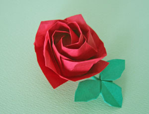 一枚の紙で折る 薔薇 川崎敏和 創作 のんびりおりがみ